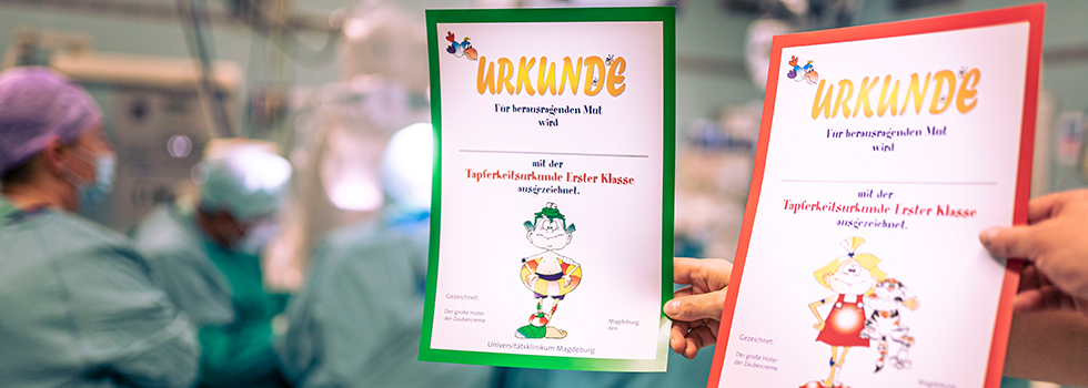 Tapferkeitsurkunde für die Kleinen_Kinderchirurgie und Kindertraumatologie Universitätsmedizin Magdeburg